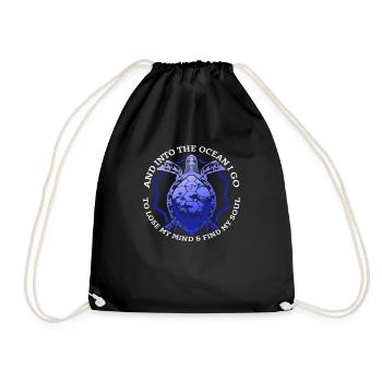 And Into The Ocean I Go To Save The Turtles - Drawstring Bag - black - Front