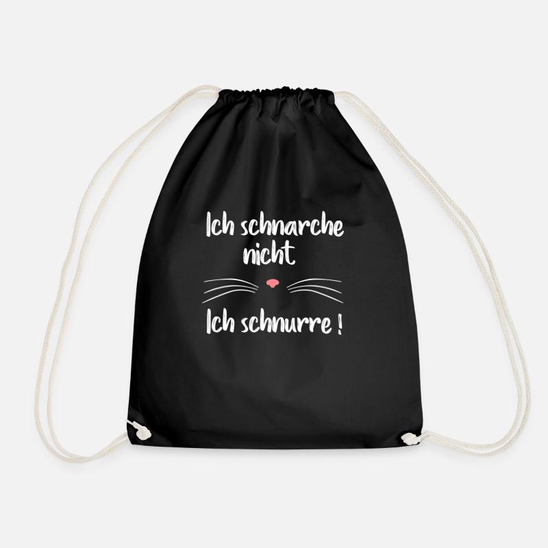 Ich schnarche nicht ich schnurre - Turnbeutel - Schwarz
