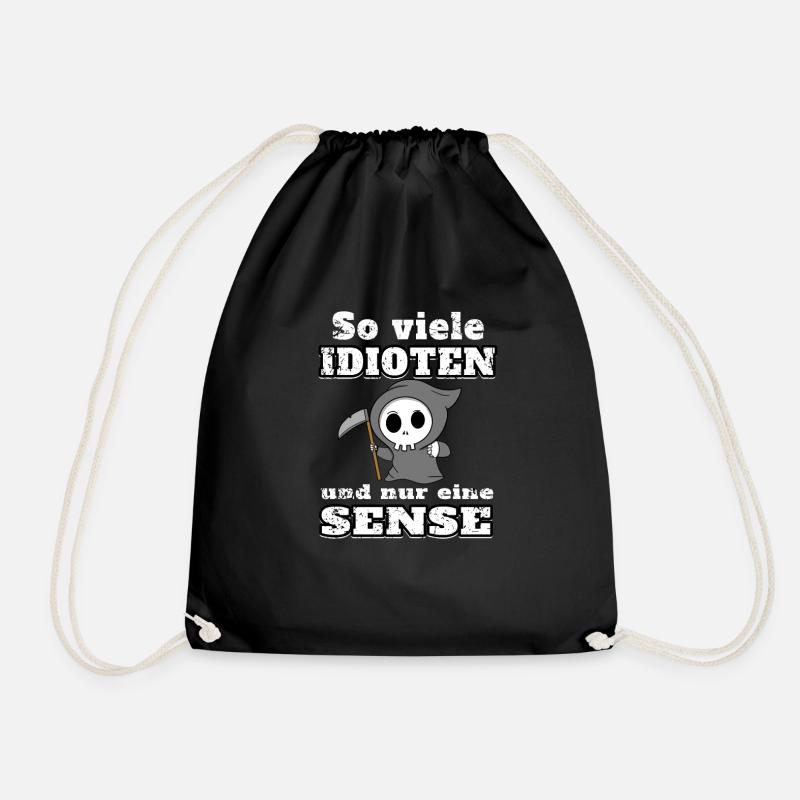 So viele Idioten und nur eine Sense - Turnbeutel - Schwarz