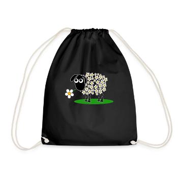 Sweet sheep with flower - Drawstring Bag - black - Front
