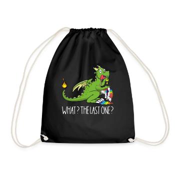 Wie das letzte Einhorn T-rex isst Einhorn Dino - Turnbeutel - Schwarz - Vorne