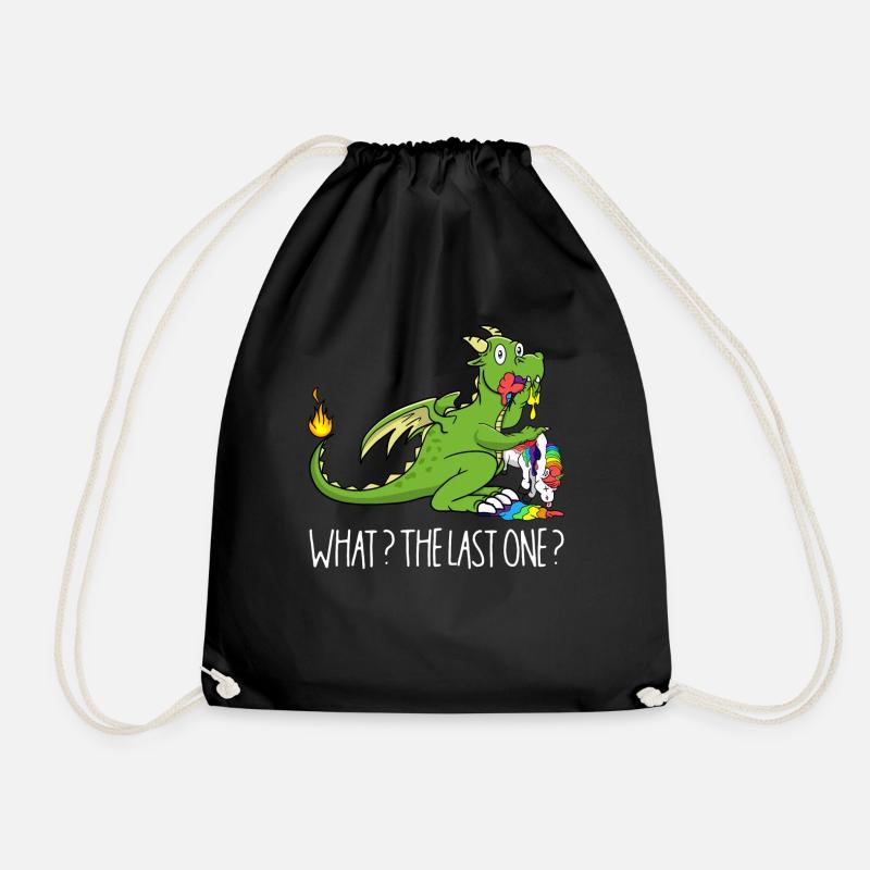 Wie das letzte Einhorn T-rex isst Einhorn Dino - Turnbeutel - Schwarz