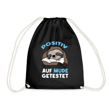 Positiv Getestet auf Müde - Turnbeutel - Schwarz - Vorne
