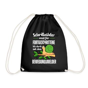 Schrittzähler sind für Fortgeschritten Schnecken - Turnbeutel - Schwarz - Vorne