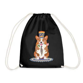 welsch gorgi avec rose - Sac de sport léger - noir - Devant