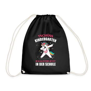 Tschüss Kindergarten Ich Glitzer in der Schule - Turnbeutel - Schwarz - Vorne