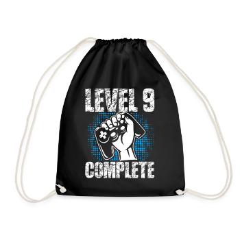 Niveau 9 Cadeau d’anniversaire complet 9 ans Joueur - Sac de sport léger - noir - Devant