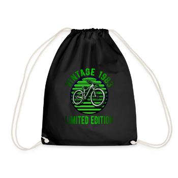 40 Geburtstag 1983 Vintage Retro Fahrrad Radfahrer - Turnbeutel - Schwarz - Vorne
