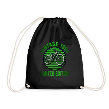 Vintage 1994 30 Birthday Retro Bike Cyclist - Drawstring Bag - black - Front