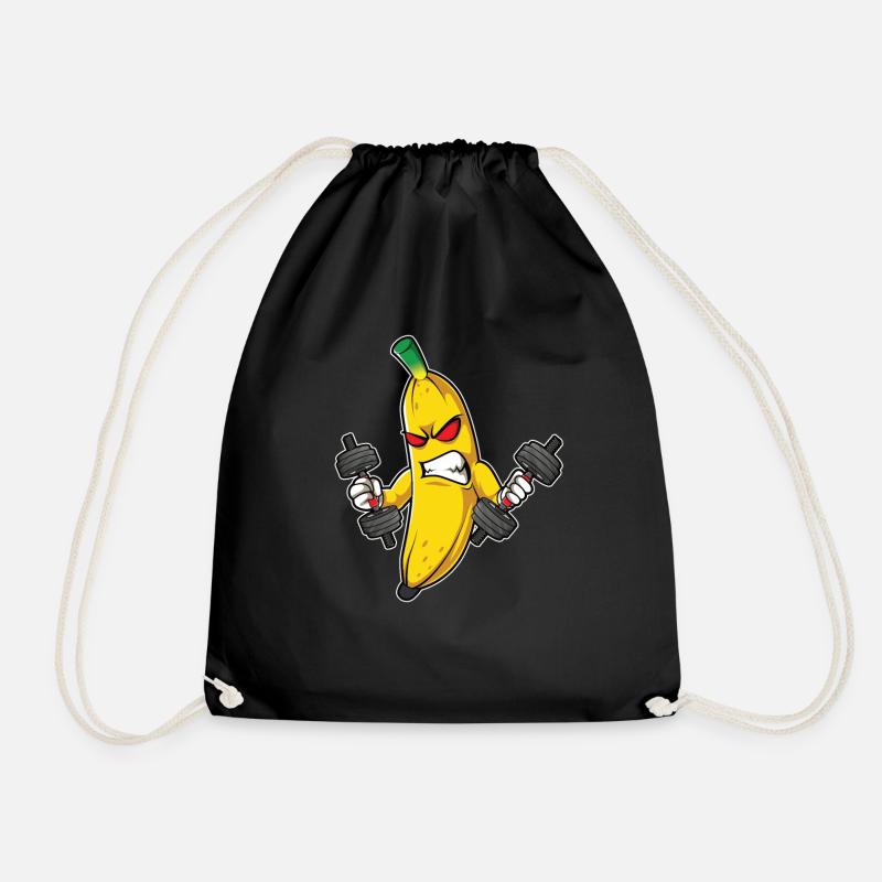 Fitness Banana Workout Routine Training Gym - Turnbeutel - Schwarz