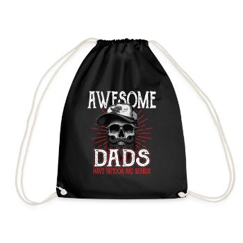 Awesome Dads have Tattoos Beards Vater Tattoo Bart - Turnbeutel - Schwarz - Vorne
