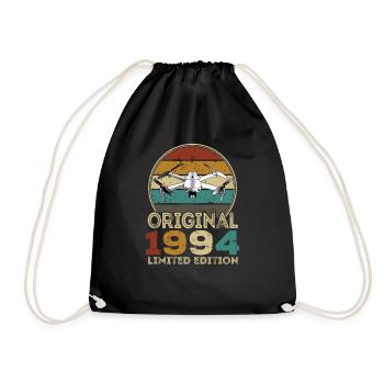 Drone Pilot Whoop Copter FPV UAS Pilot Drone 1994 - Drawstring Bag - black - Front