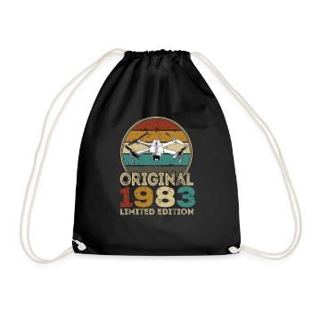 Drone Pilot Whoop Copter FPV UAS Pilot Drone 1983 - Drawstring Bag - black - Front