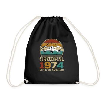 Drone Pilot Whoop Copter FPV UAS Pilot Drone 1974 - Drawstring Bag - black - Front