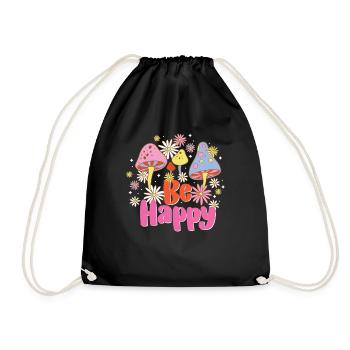 Magic Mushroom Psychedelic Art - Drawstring Bag - black - Front
