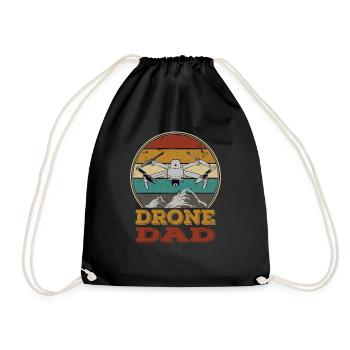 Drones Papa Copter FPV UAS Pilot Drone Dad Daddy - Drawstring Bag - black - Front