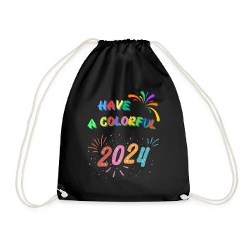 Frohes neues Jahr 2024! - Turnbeutel - Schwarz - Vorne