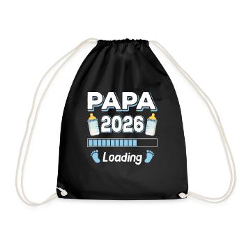 Papa 2026 Loading Mama Papa Eltern Sohn Tochter - Turnbeutel - Schwarz - Vorne