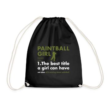 Sport Girl Definition Paintball - Drawstring Bag - black - Front