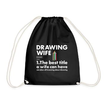 Dessin de définition de femme de tiroir - Sac de sport léger - noir - Devant