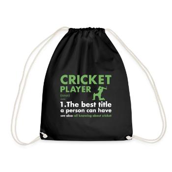 Sport Player Definition Cricket - Turnbeutel - Schwarz - Vorne