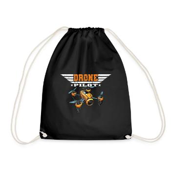 Drohnenpilot Copter FPV UAS Pilot Drone Drohne - Drawstring Bag - black - Front