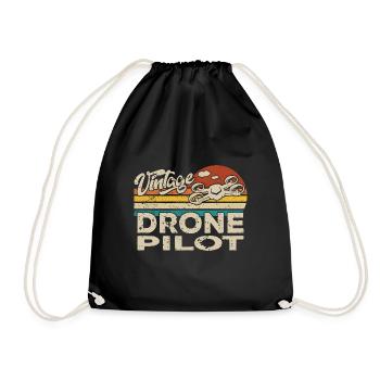 Drone Drone Drone Quadcopter Birthday - Drawstring Bag - black - Front
