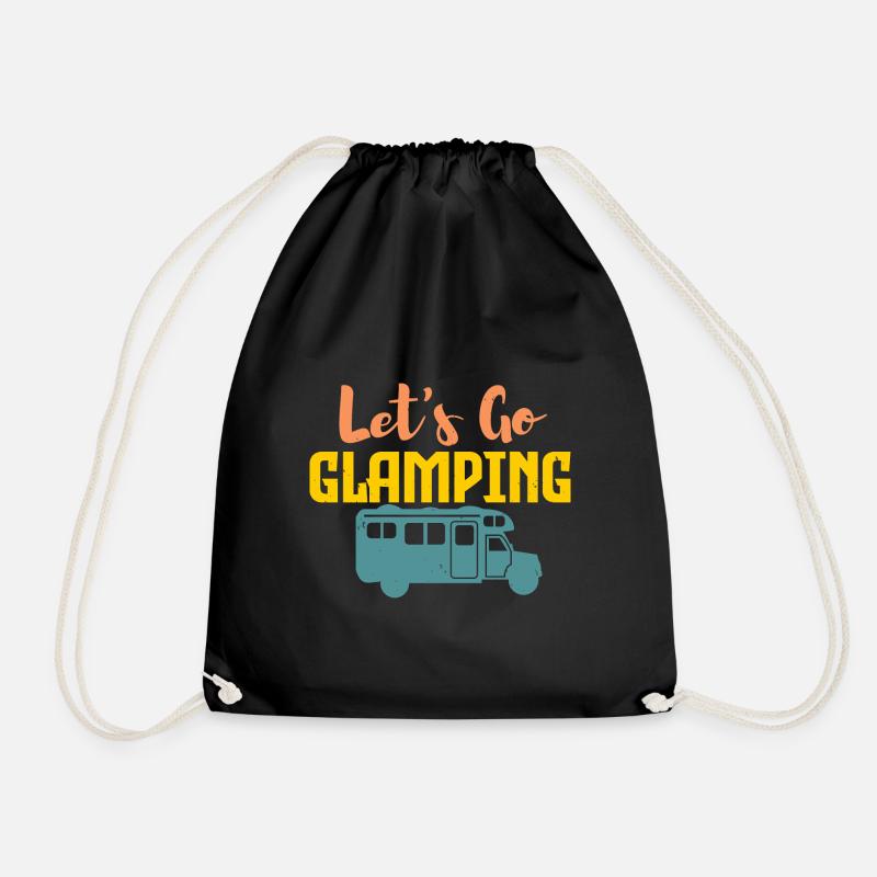 Camping und Glamping - Turnbeutel - Schwarz