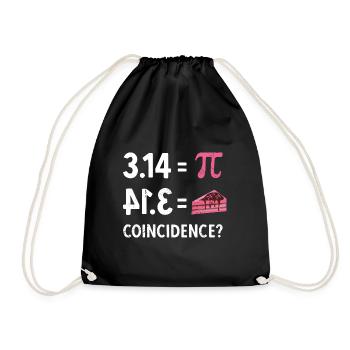 Math 3.14 = Pie - Coincidence? Pi - Drawstring Bag - black - Front