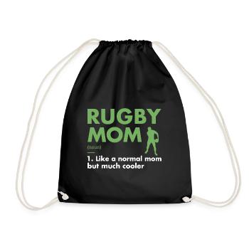 Sport Mom Definition Rugby - Drawstring Bag - black - Front