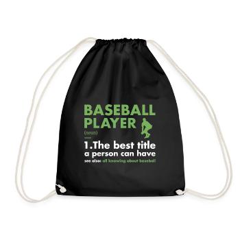 Sport Player Definition Baseball - Turnbeutel - Schwarz - Vorne