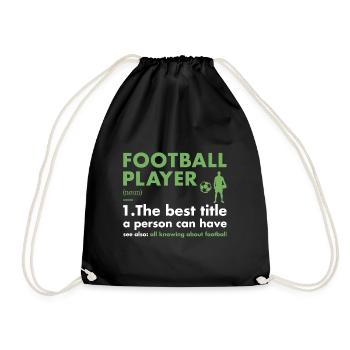 Sports Player Definition Football - Drawstring Bag - black - Front