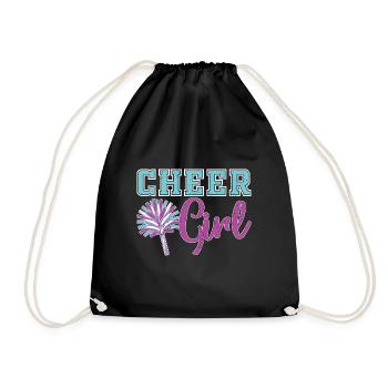 Sport Cheerleader Mädchen Geschenk Cheerleading - Turnbeutel - Schwarz - Vorne