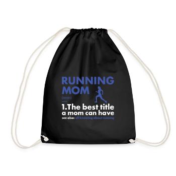Sport Mom Running - Drawstring Bag - black - Front