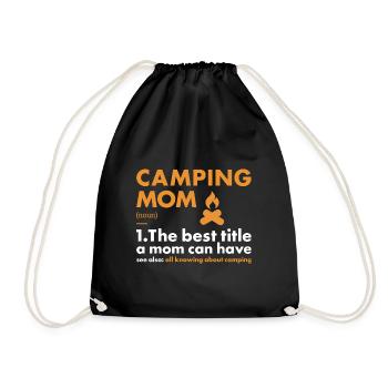 Camper Mom Definition Camping - Drawstring Bag - black - Front