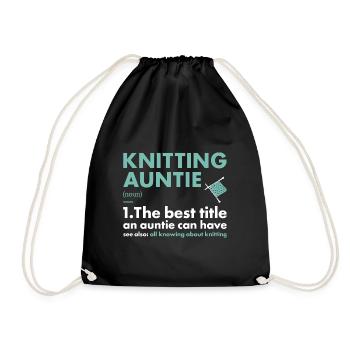 Tricoteuse Auntie Définition Tricot - Sac de sport léger - noir - Devant