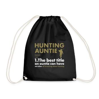 Hunter Auntie Definition Hunting - Drawstring Bag - black - Front