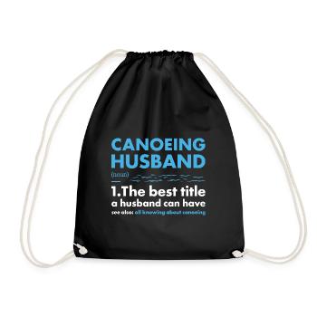 Canoeist Husband Definition Canoeing - Drawstring Bag - black - Front