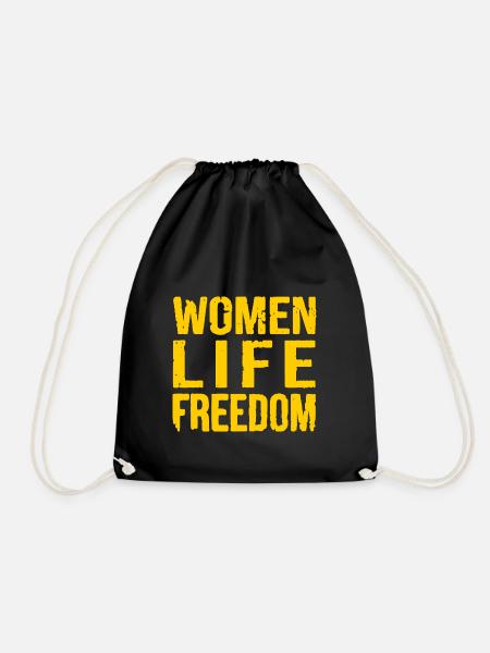 Women life freedom - Turnbeutel - Schwarz