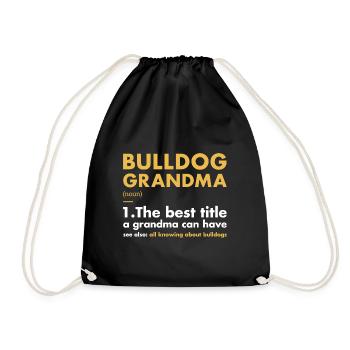 Bulldog Grandma Definition - Drawstring Bag - black - Front