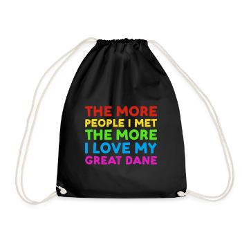 Les gens que j’ai rencontrés J’aime le dogue allemand - Sac de sport léger - noir - Devant