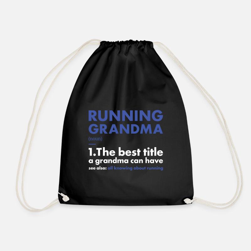 Sport Grandma Running - Drawstring Bag - black