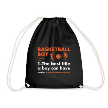 Sport Boy Definition Basketball - Drawstring Bag - black - Front