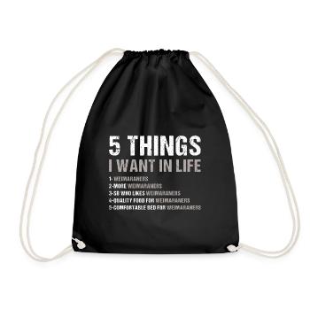 5 choses que je veux dans la vie Braque de Weimar - Sac de sport léger - noir - Devant