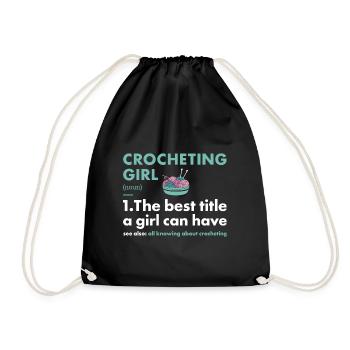 Crocheteuse Fille Définition Crochet - Sac de sport léger - noir - Devant