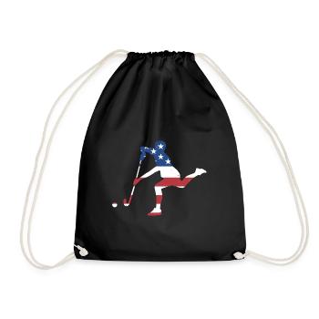 Sport Us Flag Hockey - Turnbeutel - Schwarz - Vorne
