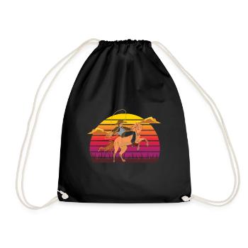 Texan Rodeo Texas cheval cadeau rétro Cowboy - Sac de sport léger - noir - Devant