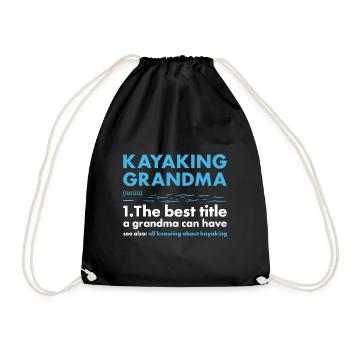 Kayaker Grandma Definition Kayaking - Drawstring Bag - black - Front