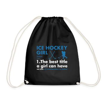 Sport Girl Definition Ice Hockey - Turnbeutel - Schwarz - Vorne