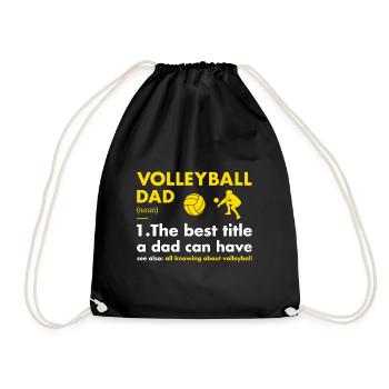 Sport Dad Definition Volleyball - Drawstring Bag - black - Front